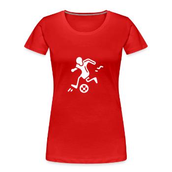 Fussballer Fussball Spieler - Frauen Premium Bio T-Shirt - Rot - Vorne - Mia (176cm)