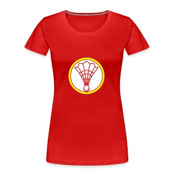 Badminton Symbol Mannschaft - Frauen Premium Bio T-Shirt - Rot - Vorne - Mia (176cm)