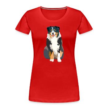 Australischer Schäferhund - Frauen Premium Bio T-Shirt - Rot - Vorne - Mia (176cm)