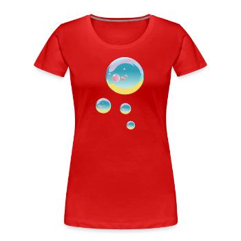 Seifenblasen - Frauen Premium Bio T-Shirt - Rot - Vorne - Mia (176cm)