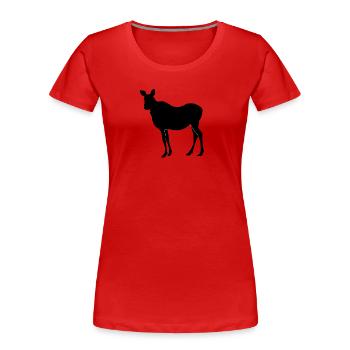Moose Cow Nord de la Scandinavie - T-shirt bio Premium Femme - rouge - Devant - Mia (176cm)