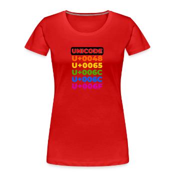 UNICODE - Frauen Premium Bio T-Shirt - Rot - Vorne - Mia (176cm)