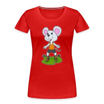 Patinage en ligne Souris Patins en ligne - T-shirt bio Premium Femme - rouge - Devant - Mia (176cm)