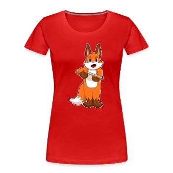 Fuchs Schrotflinte - Frauen Premium Bio T-Shirt - Rot - Vorne - Mia (176cm)