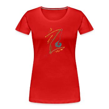 Algus par Ezra Spirit - T-shirt bio Premium Femme - rouge - Devant - Mia (176cm)