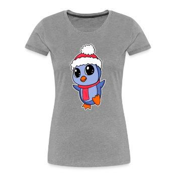 Pinguin Weihnachten - Frauen Premium Bio T-Shirt - Navy - Vorne - Mia (176cm)