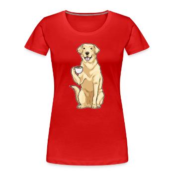 Tasse de café du Labrador - T-shirt bio Premium Femme - rouge - Devant - Mia (176cm)