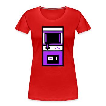 Nostalgischer Arcade Automat Gamer - Frauen Premium Bio T-Shirt - Rot - Vorne - Mia (176cm)