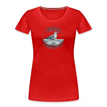 Moin Schietwetter Seemöwe - Frauen Premium Bio T-Shirt - Rot - Vorne - Mia (176cm)