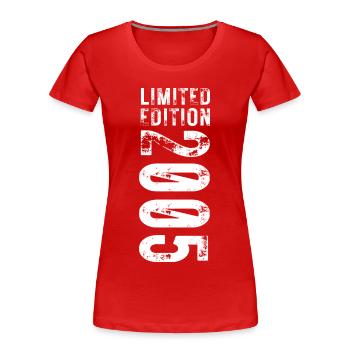 limited edition 2005 18. Geburtstag - Frauen Premium Bio T-Shirt - Rot - Vorne - Mia (176cm)