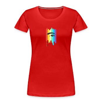 Visage arc-en-ciel LGBT - T-shirt bio Premium Femme - rouge - Devant - Mia (176cm)