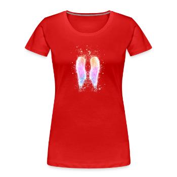 angelwings,flügel,aquarell,engelsflügel,pastell - Frauen Premium Bio T-Shirt - Rot - Vorne - Mia (176cm)