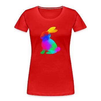 colorful rabbit - Women's Premium Organic T-Shirt - red - Front - Mia (176cm)
