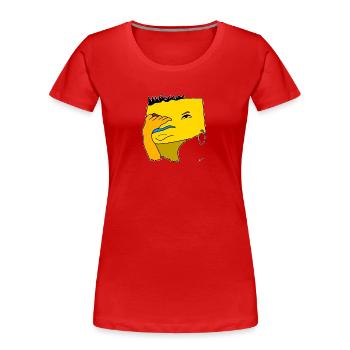 willi - streetwear, casual style, funsport - Frauen Premium Bio T-Shirt - Rot - Vorne - Mia (176cm)