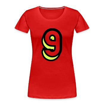 9. 9 JAHRE. 9. JAHRESTAG. GEBURTSTAG 9 JAHRE - Frauen Premium Bio T-Shirt - Rot - Vorne - Mia (176cm)