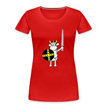 wikinger3 - Frauen Premium Bio T-Shirt - Rot - Vorne - Mia (176cm)