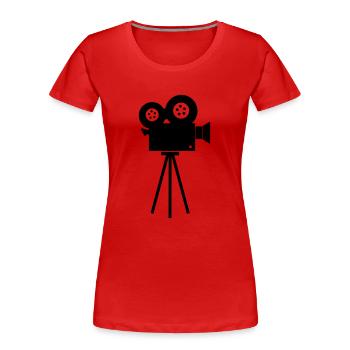 Caméra - T-shirt bio Premium Femme - rouge - Devant - Mia (176cm)