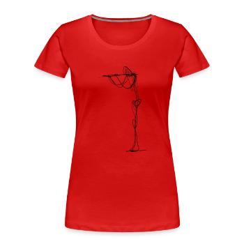 Flöte - Frauen Premium Bio T-Shirt - Rot - Vorne - Mia (176cm)