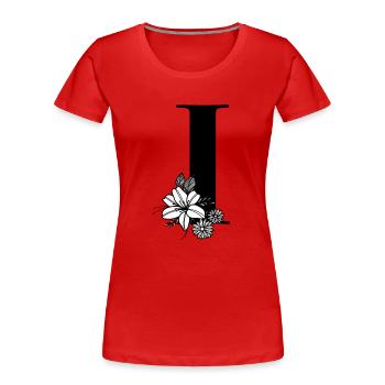 Point I - Women's Premium Organic T-Shirt - red - Front - Mia (176cm)