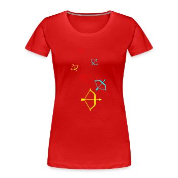 Pfeil und Bogen - Frauen Premium Bio T-Shirt - Rot - Vorne - Mia (176cm)