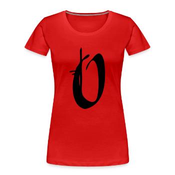 O - Frauen Premium Bio T-Shirt - Rot - Vorne - Mia (176cm)