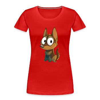 Kelpie chocolate and fire - Women's Premium Organic T-Shirt - red - Front - Mia (176cm)