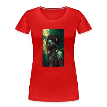 Cool Bob - Frauen Premium Bio T-Shirt - Rot - Vorne - Mia (176cm)