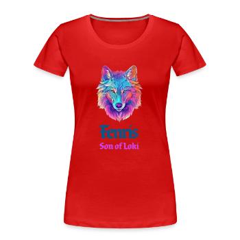 Der Fenriswolf, Kind des Loki - Frauen Premium Bio T-Shirt - Rot - Vorne - Mia (176cm)