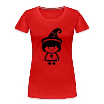Kleine Hexe - Frauen Premium Bio T-Shirt - Rot - Vorne - Mia (176cm)