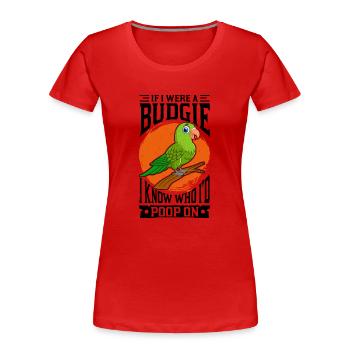 Papagei Sittich - Frauen Premium Bio T-Shirt - Rot - Vorne - Mia (176cm)