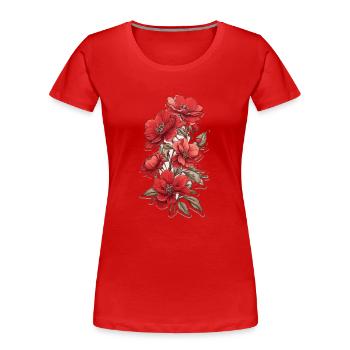 Beautiful Red Flower - Women's Premium Organic T-Shirt - red - Front - Mia (176cm)