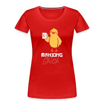 Gift for Mahjong Fans - Women's Premium Organic T-Shirt - red - Front - Mia (176cm)
