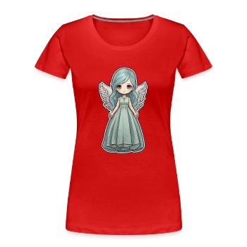 Kleiner Engel - Frauen Premium Bio T-Shirt - Rot - Vorne - Mia (176cm)