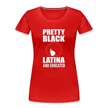 Afro Latina - Frauen Premium Bio T-Shirt - Rot - Vorne - Mia (176cm)