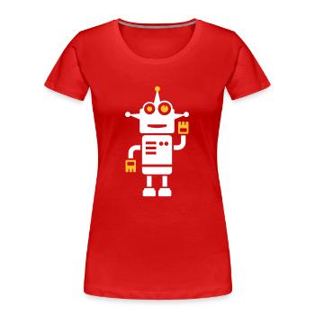 Roboter Geschenk - Frauen Premium Bio T-Shirt - Rot - Vorne - Mia (176cm)