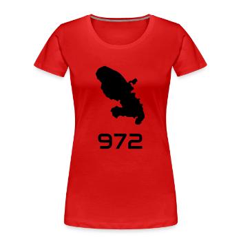Martinique / 972 / Martiniquais / Martiniquaise - T-shirt bio Premium Femme - rouge - Devant - Mia (176cm)
