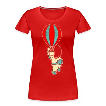 Astronaut Hot Air Balloon Spaceman - Women's Premium Organic T-Shirt - red - Front - Mia (176cm)