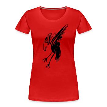 Oiseau chatouilleur - T-shirt bio Premium Femme - rouge - Devant - Mia (176cm)