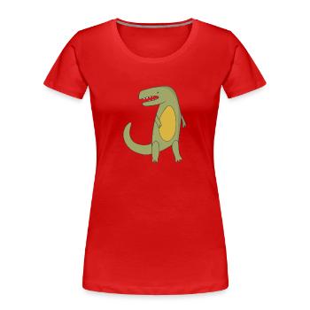 Geschenk Dinosaurier Fossil Kawaii Trex Comic Dino - Frauen Premium Bio T-Shirt - Rot - Vorne - Mia (176cm)