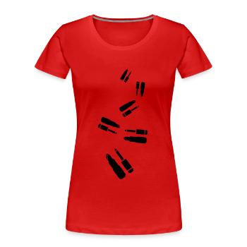 Icône maquillage cosmétique - T-shirt bio Premium Femme - rouge - Devant - Mia (176cm)