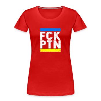 FCK PTN - T-shirt bio Premium Femme - rouge - Devant - Mia (176cm)