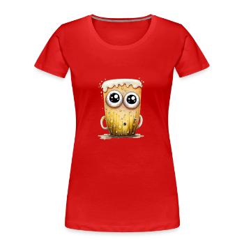 Bierglas Illustration - Frauen Premium Bio T-Shirt - Rot - Vorne - Mia (176cm)