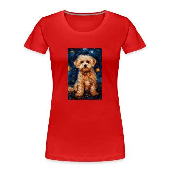 Poodle Dog Art - Frauen Premium Bio T-Shirt - Rot - Vorne - Mia (176cm)