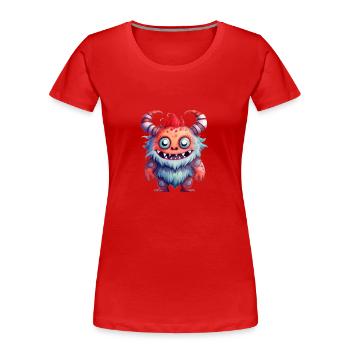Dessin à l’aquarelle Oni - T-shirt bio Premium Femme - rouge - Devant - Mia (176cm)