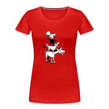 Bremer Stadtmusikanten - Frauen Premium Bio T-Shirt - Rot - Vorne - Mia (176cm)