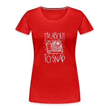 Fotografie Fotografin Beruf - Frauen Premium Bio T-Shirt - Rot - Vorne - Mia (176cm)