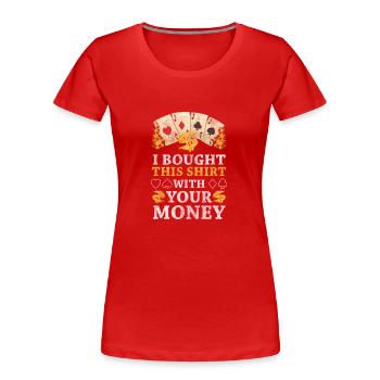 Casino Ass Pik - Frauen Premium Bio T-Shirt - Rot - Vorne - Mia (176cm)