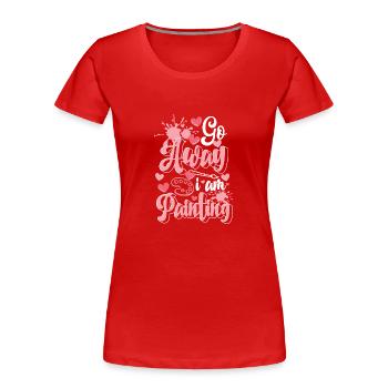 Peinture Peinture Maître peintre chantier - T-shirt bio Premium Femme - rouge - Devant - Mia (176cm)