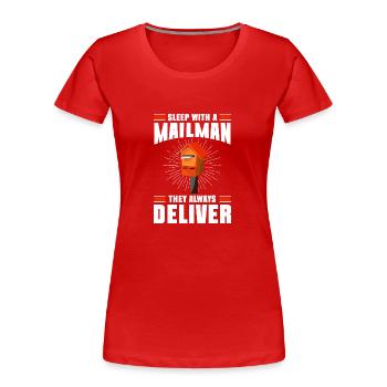 Postman Letter Deliverer Letters Courier Service - Women's Premium Organic T-Shirt - red - Front - Mia (176cm)