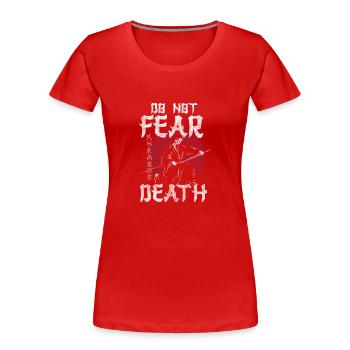Samurai Schwert Mut Ronin - Frauen Premium Bio T-Shirt - Rot - Vorne - Mia (176cm)